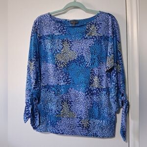 The Limited Blue and Gold Patterned Blouse Size Medium